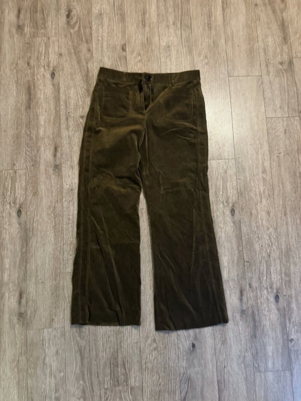 Me+Em Green Cotton Corduroy Trousers Size 10 Pants 34x31